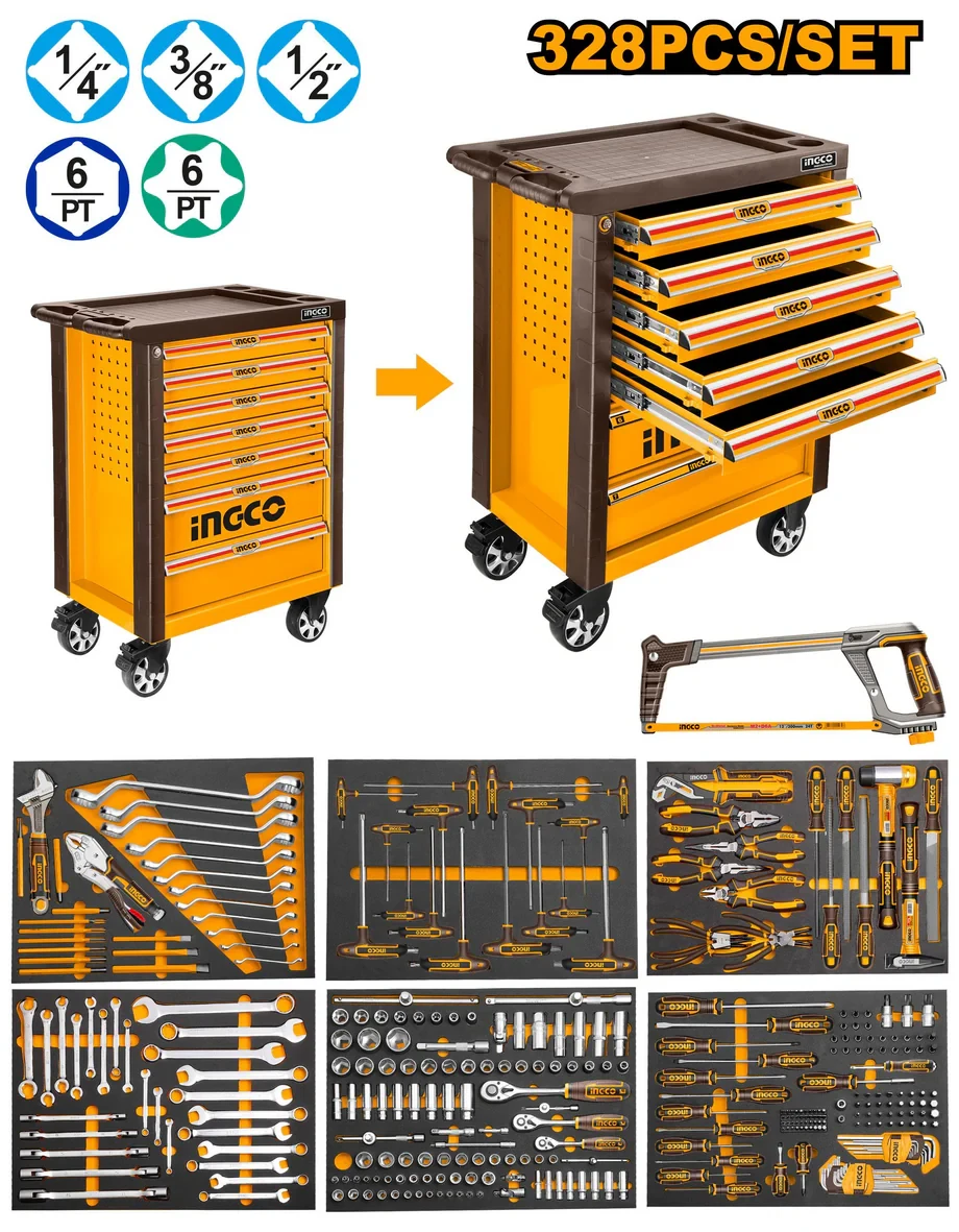 Ingco 328 Pcs tool chest set HTCS273281