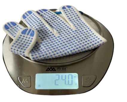 Cotton Gloves with Blue Dots