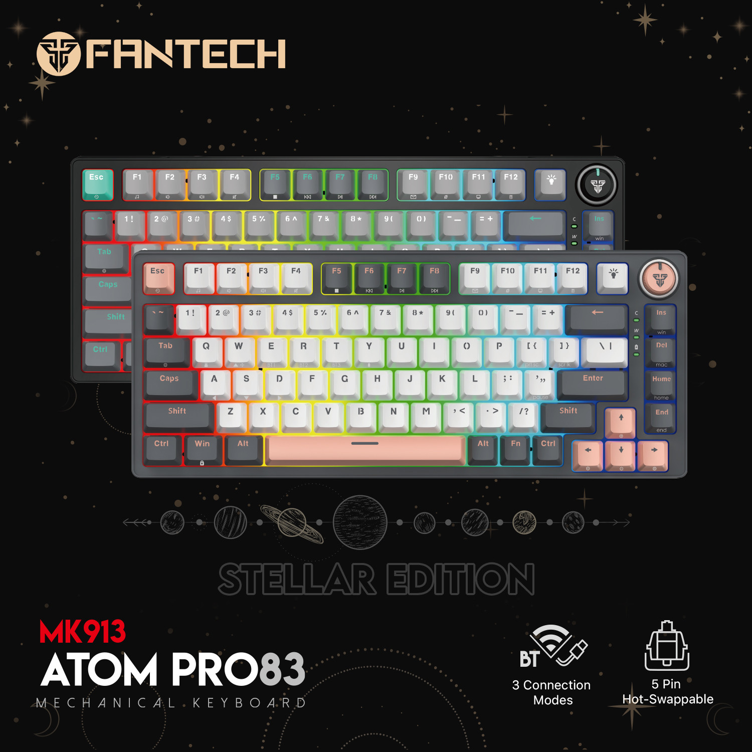 Fantech Atom Pro83 MK913 Tri-Mode Mechanical Keyboard