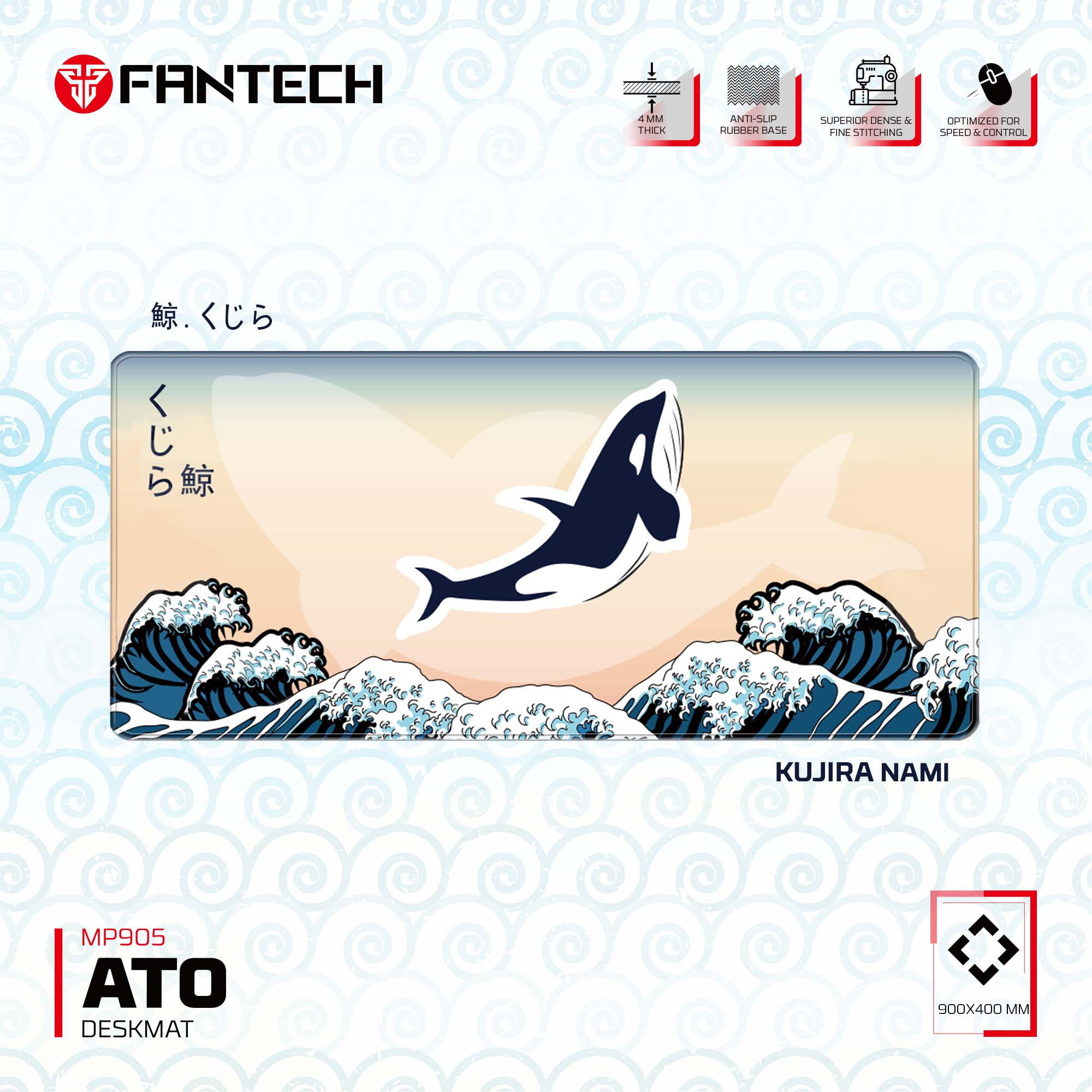 Fantech Desk Mat ATO KUJIRA NAMI MP905  Beige