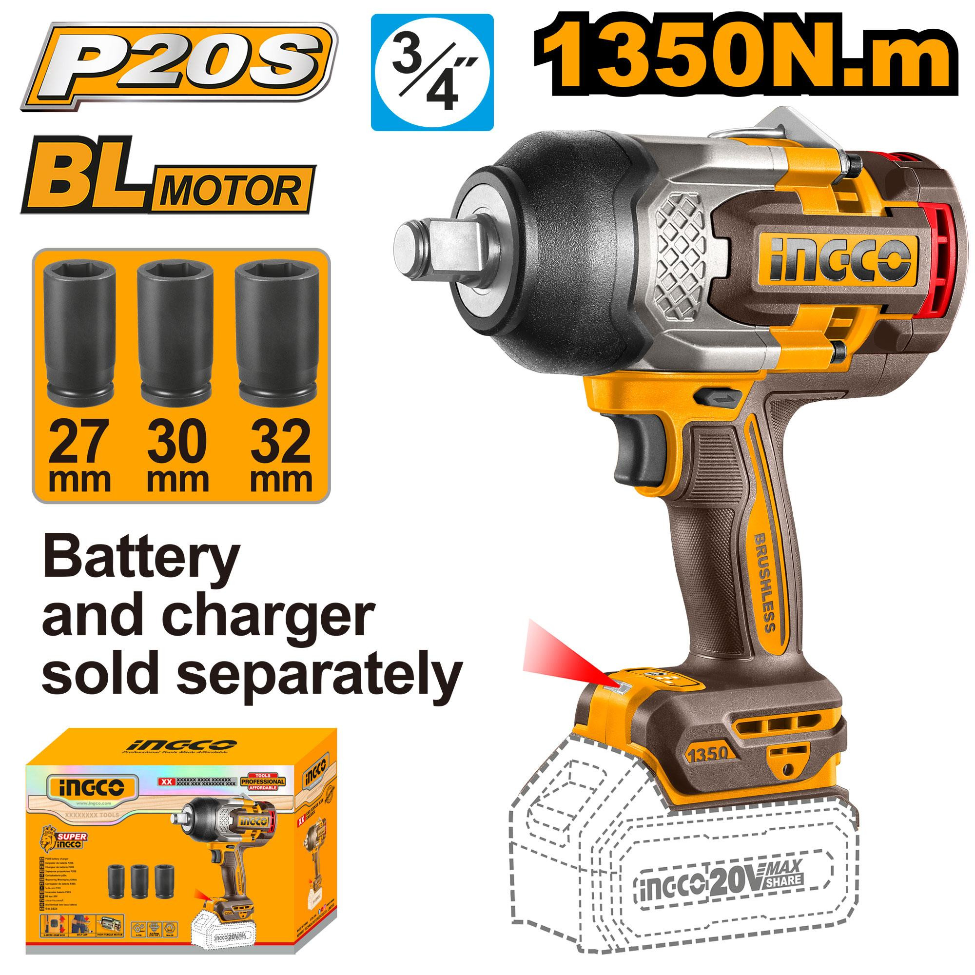 Ingco 20V Cordless impact wrench CIWLI201351