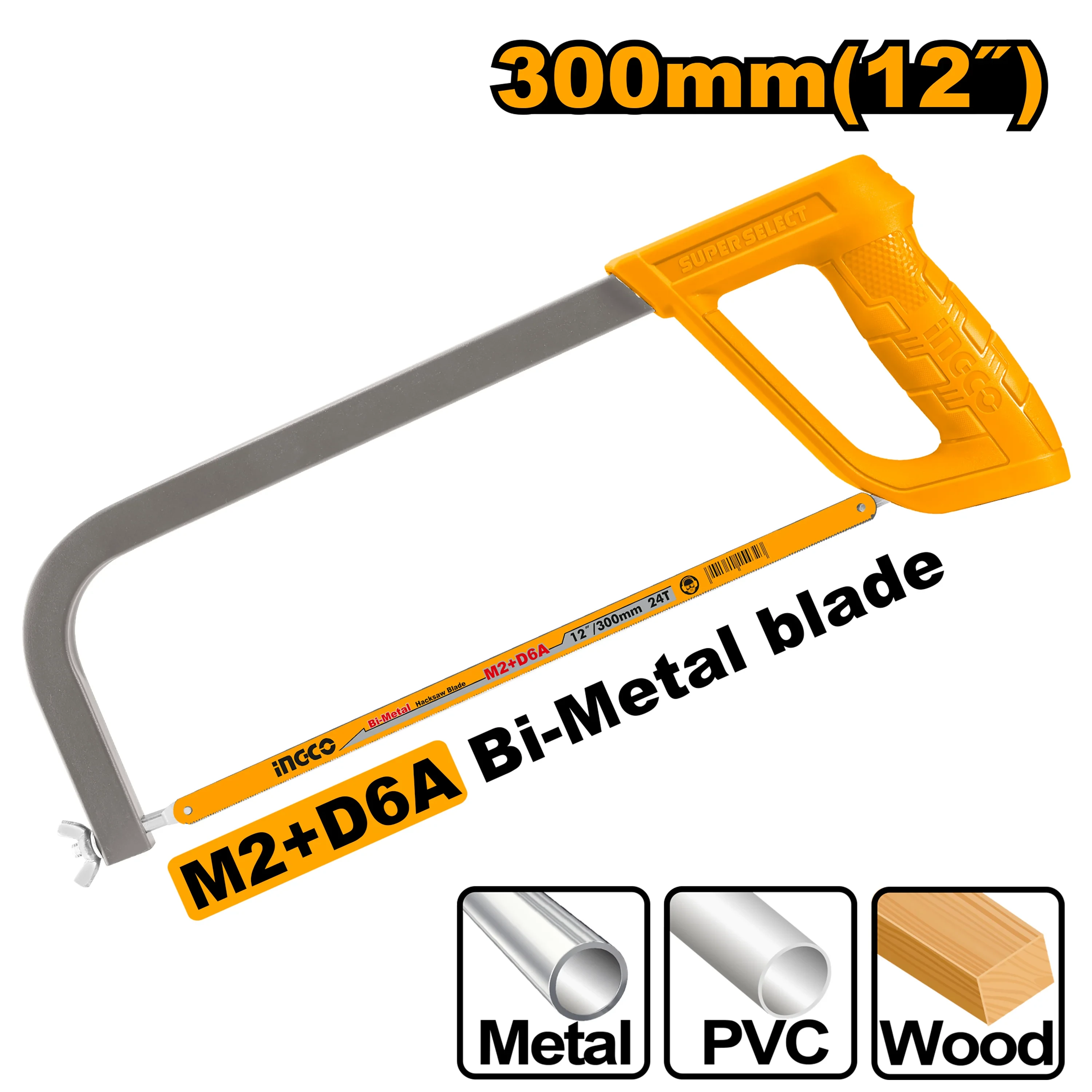 Ingco 300mm/12" Hacksaw frame HHFS3058