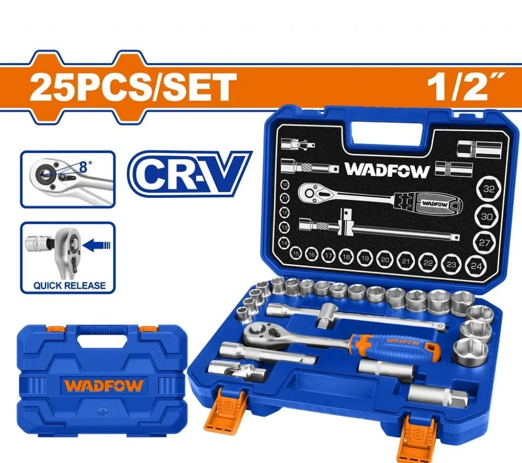 Wadfow 25 Pcs 1/2" socket set WST2D25