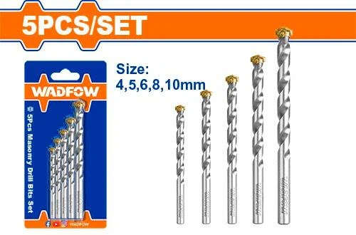 Wadfow 5 Pcs masonry drill bits set WMJ2K01
