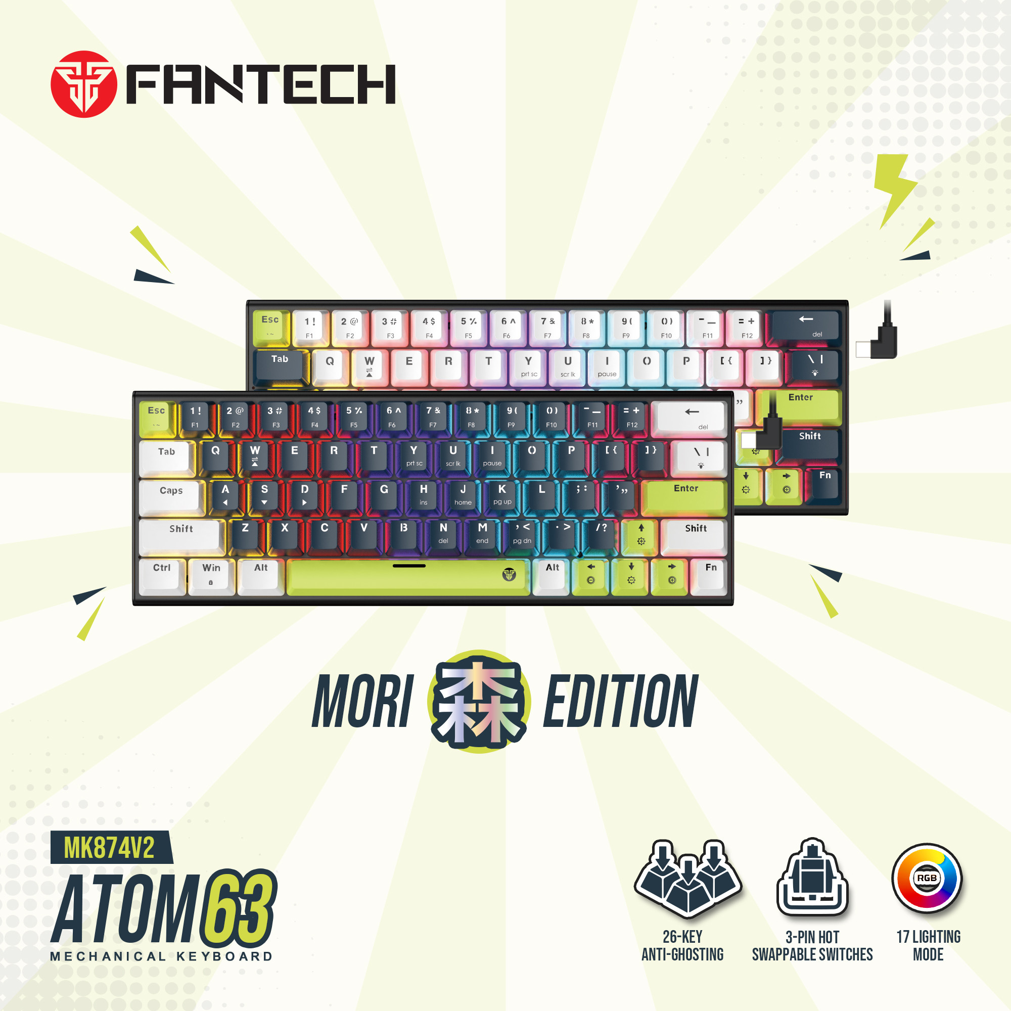 Fantech Atom 63 MK874V2 Mori Edition Wired Mechanical Keyboard