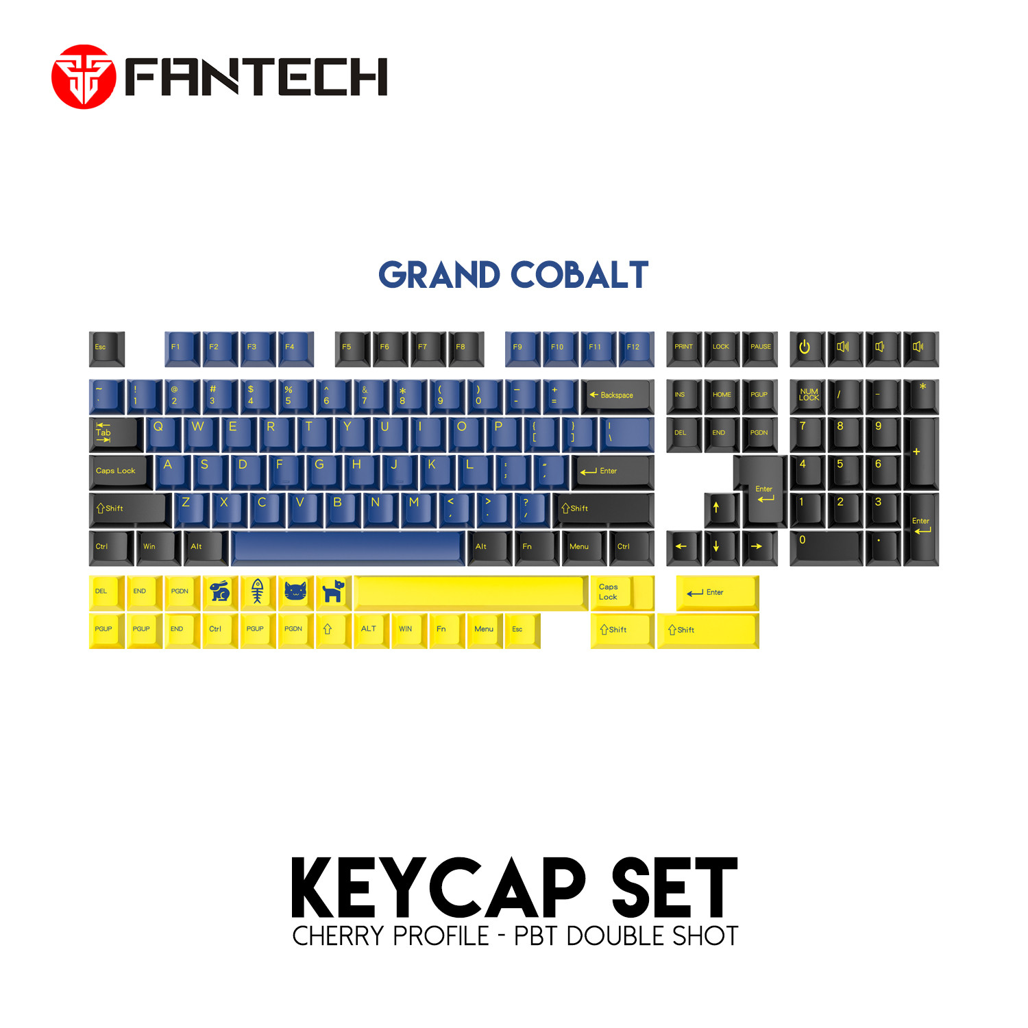 Fantech ACK01 Keycaps Set PBT Dual-Shot Grand Cobalt Cherry Profile