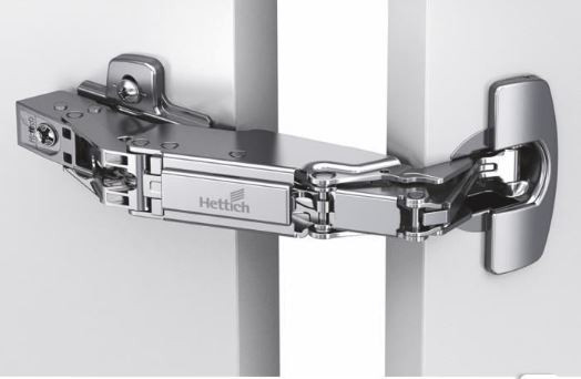 Hettich Sensys 8657i Hinge - TH52 for 15-32 mm thick doors; Opening angle 165° with mounting plate 9243040