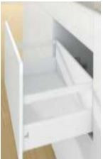 Hettich Arcitech White 500mm,Pot and pan with railing height 186mm , 40 kg without Rear pannel 912124910