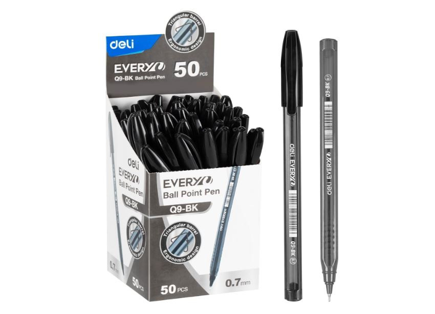 Deli Ball Point Pen Mini tip 0.7mm Black 50 pcs Q9-BK