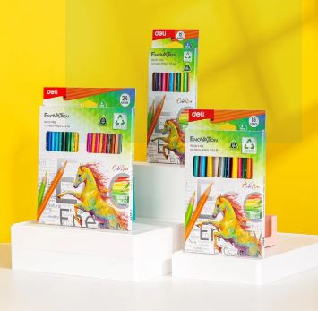Deli Colored Pencil 12/24 Piece Set, Multicolor EC113