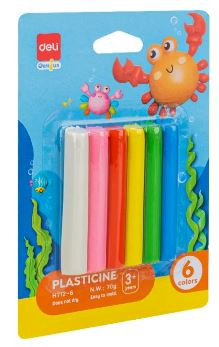 deli EH712-6 Plasticine (Clay) 6 Colours