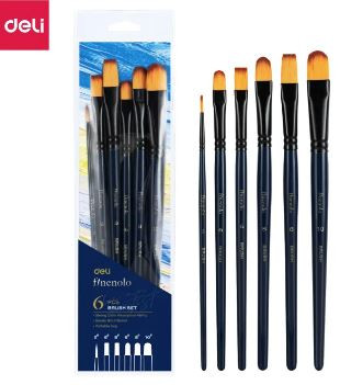 Deli EC278 Brush Set Acrylic Nylon Aluminium Ferrule  25 Pcs