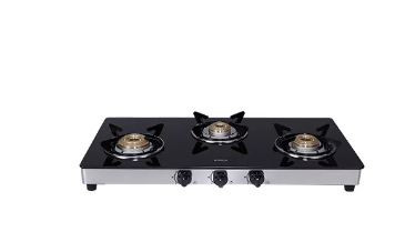 Elica 3 Burner Gas Stove 773 CT VETRO (DT AI SERIES)
