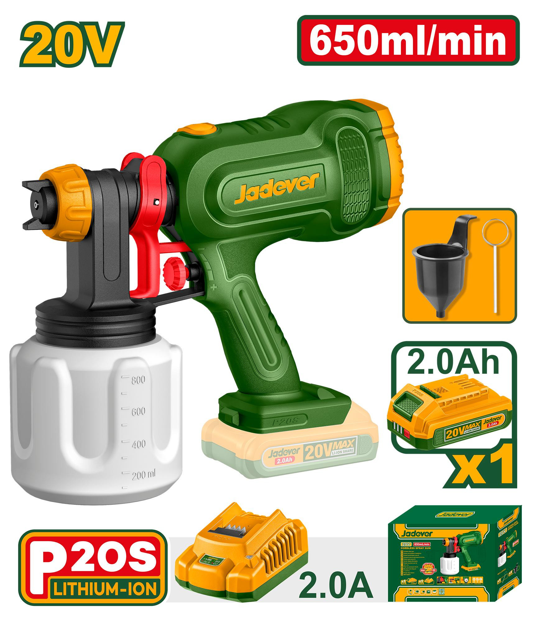 JDSU30664 Cordless Spray Gun 20V Jadever