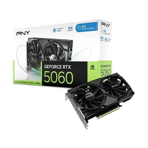 PNY GEFORCE RTX 5060TI 8GB DUAL FAN OVER CLOCKED GRAPHICS CARD