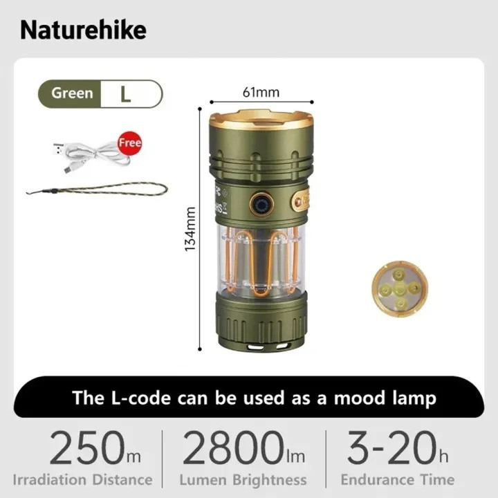 Naturehike Portable Mini Rechargeable LED Flashlight (Large)