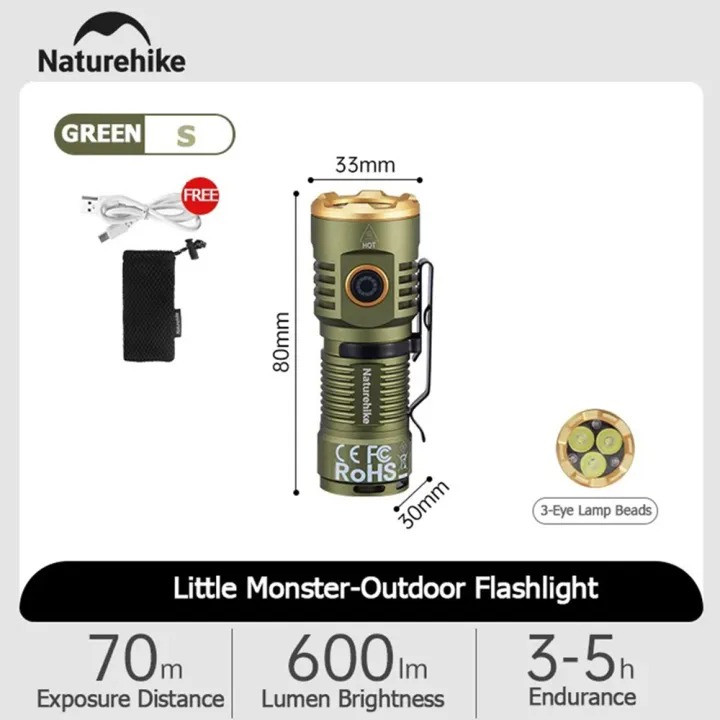 Naturehike Portable Mini Rechargeable LED Flashlight (Small)