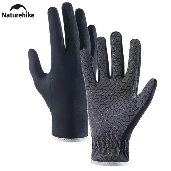 Naturehike Outdoor Sunscreen Anti-UV Elasticity Non-Slip Breathable Touch Screen Full Finger Gloves For Hiking Cycling NH21FS035