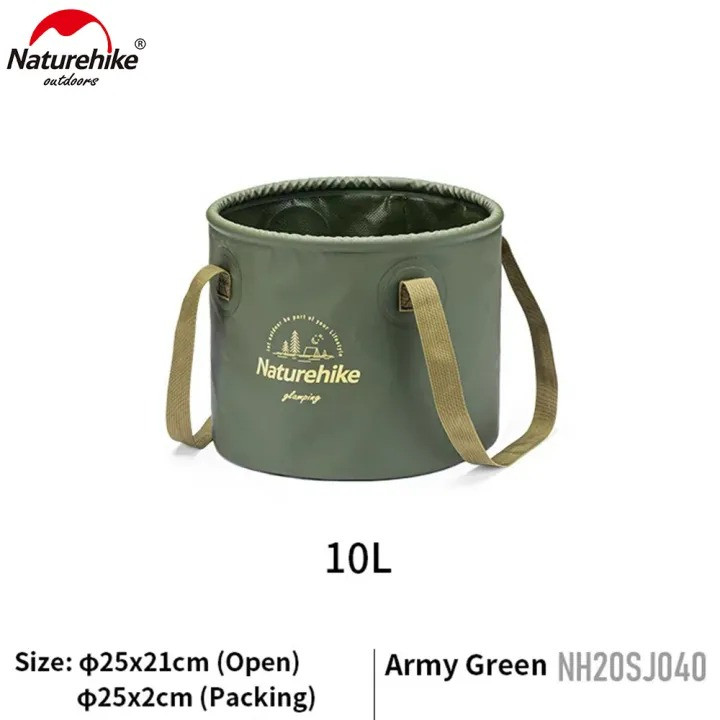 Naturehike Foldable Round Bucket Outdoor Camping Ultralight Portable Water Bucket 10L