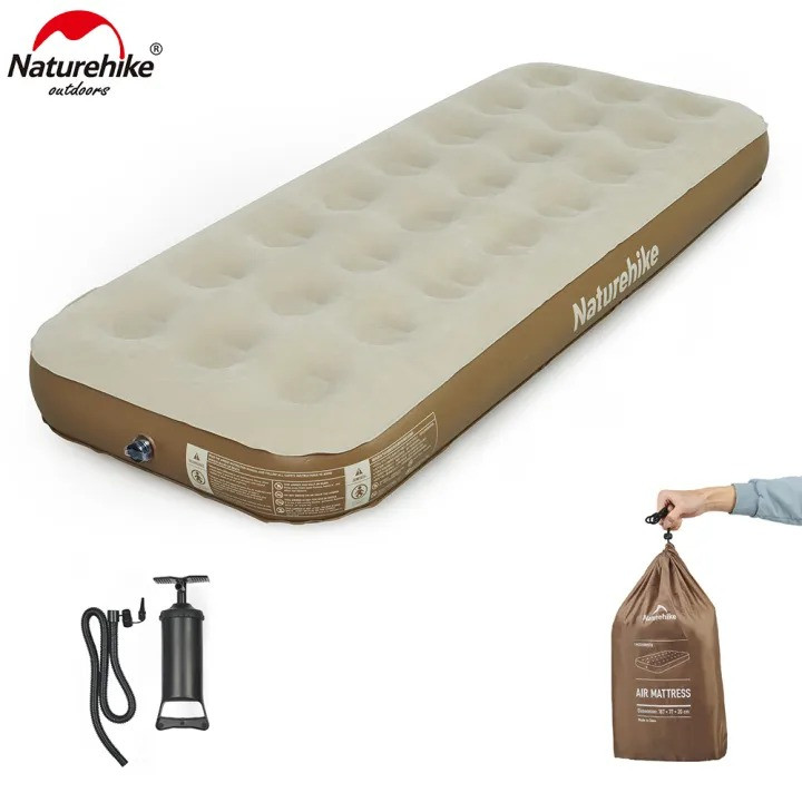 Naturehike Chenjing Single Thickness Air Mattress With Air Pump Camping Outdoor Car Hiking Air Sleeping Pad