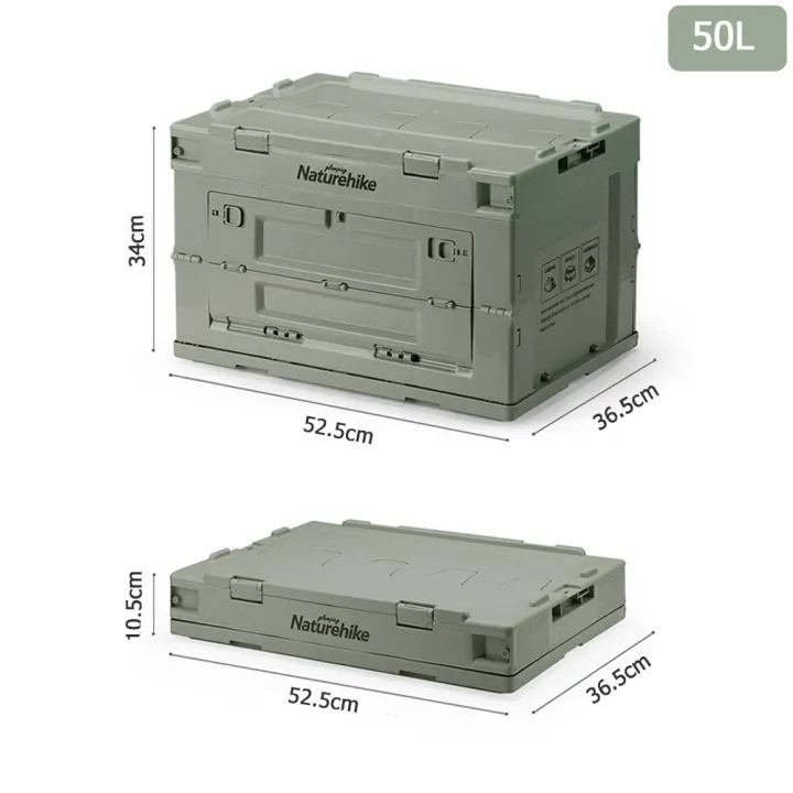 Naturehike 50L PP Folding Storage Box Large Capacity Outdoor Portable Foldable Storage Drinks Bin Travel Camping Storage Tools Sundries Table