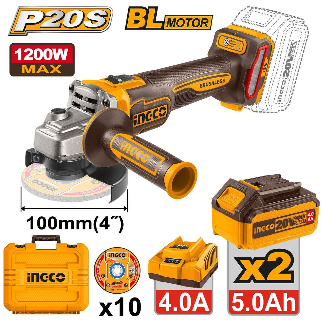 Ingco Cordless angle grinder CAGLI2210032