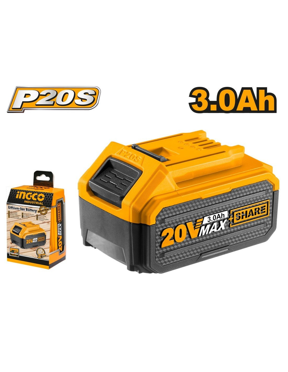 Ingco 20V 3.0Ah Lithium-Ion Battery Pack FBLI2030