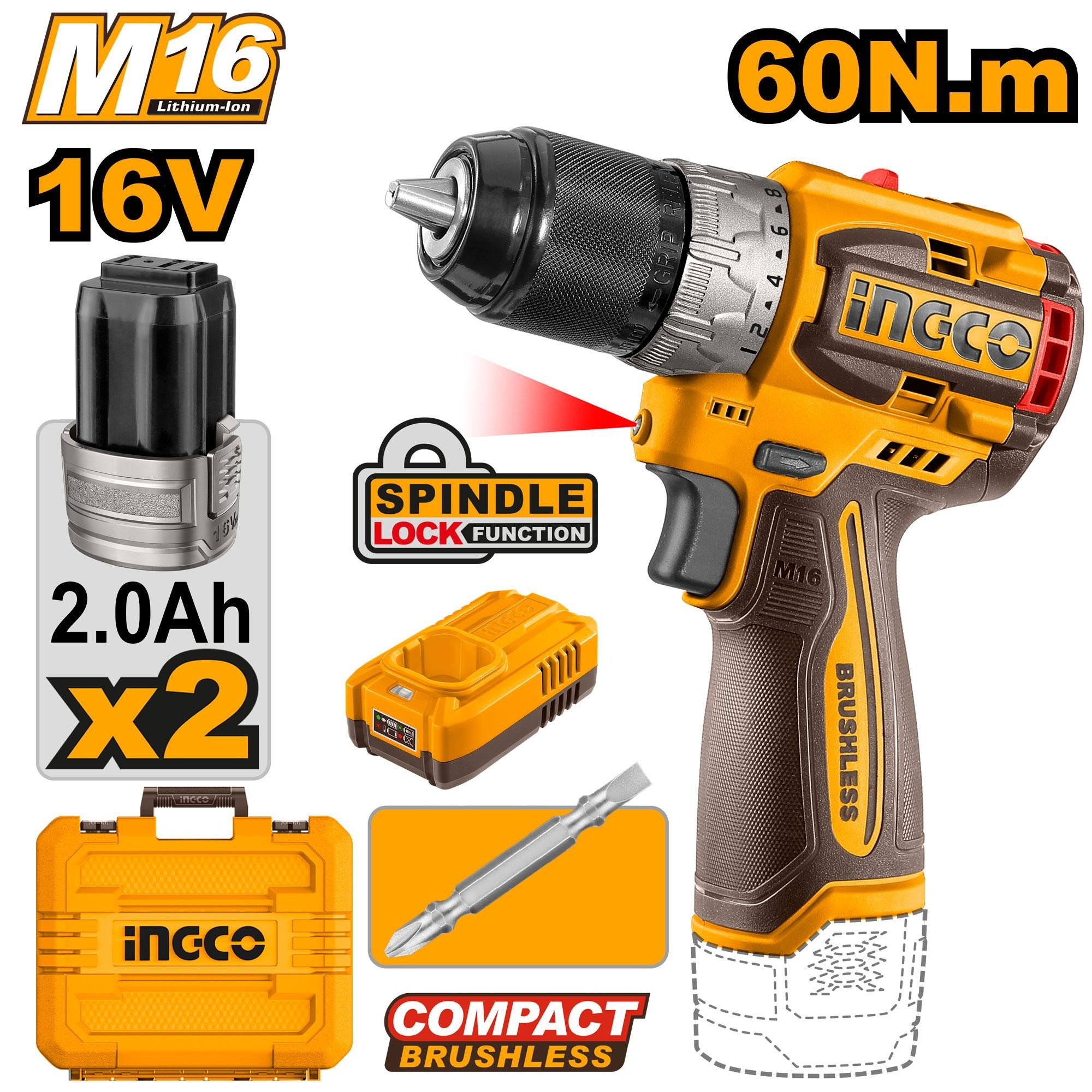 Compact brushless cordless drill CDLI16682