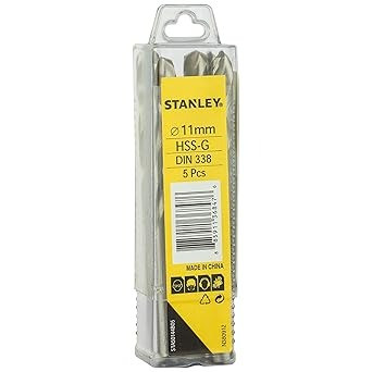 Stanley 11mm Pack of 5pcs  HSS Drill Bits STA50144B05