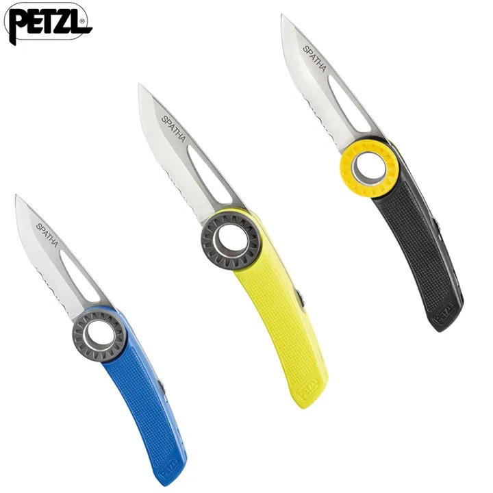 Petzl Spatha Folding Knife with Carabiner Hole for Rock Climbing