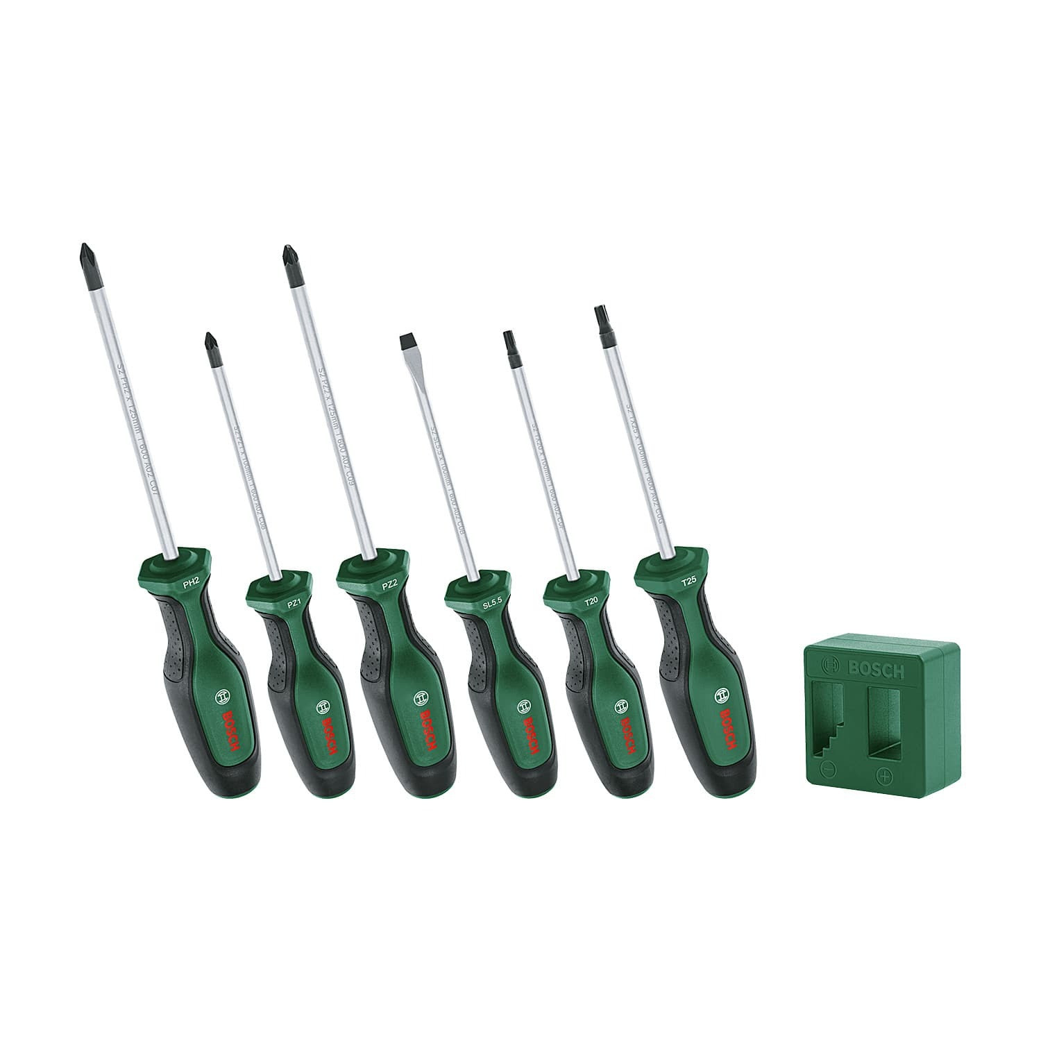 Bosch 6 Pcs Mix Screwdriver Set with Magnetizer 1600 A02 W7L