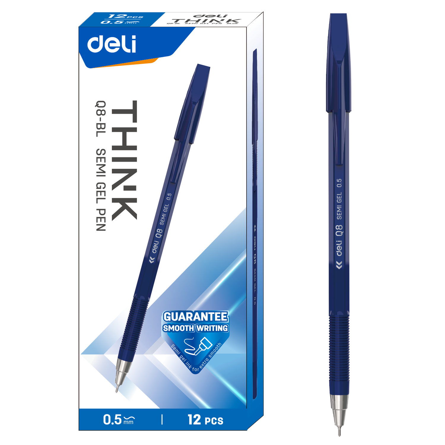 Deli Semi Gel Pen (Blue) 12Pcs/Box Q8-BL