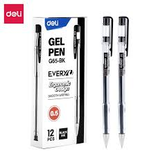 Deli Gel Pen Black12pcs G65-BK