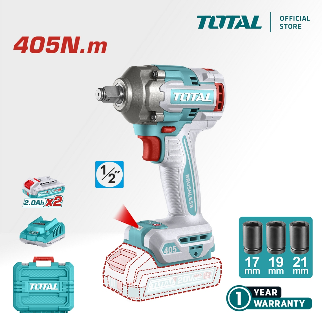 Total 20V Cordless Impact Wrench TIWLI2045