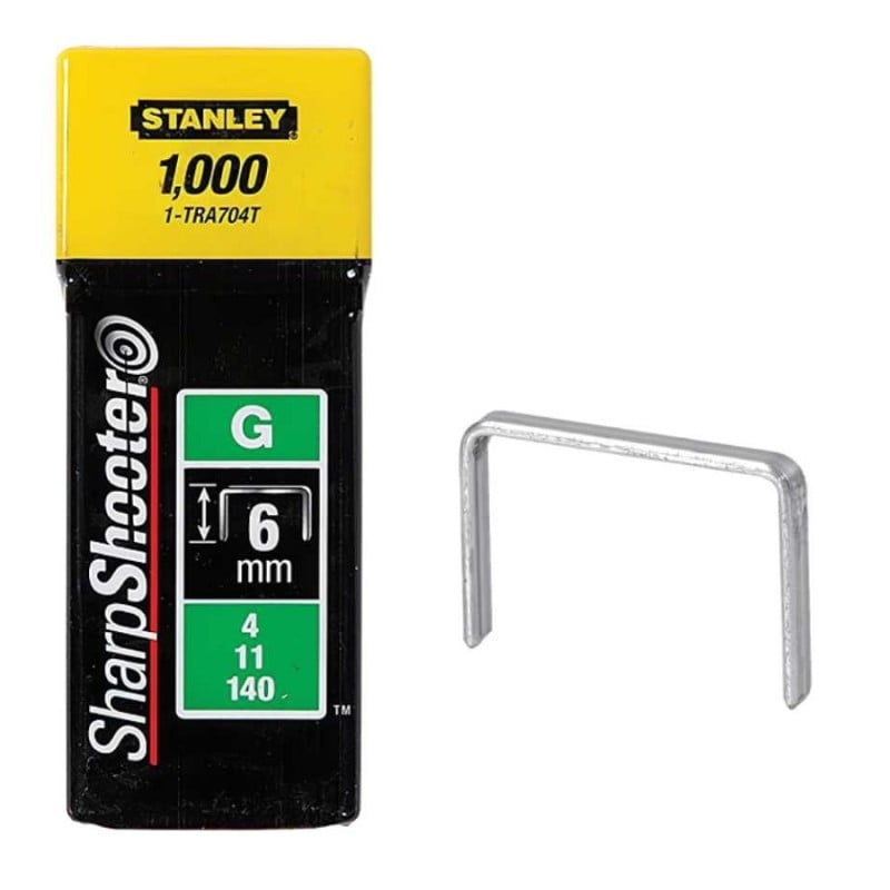 Stanley 1-TRA704T Staples 6mm/1/4 Inch (1000 Pc)