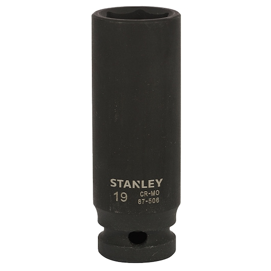 Stanley 1/2 Inch Long Impact Socket 19mm STMT87506-8