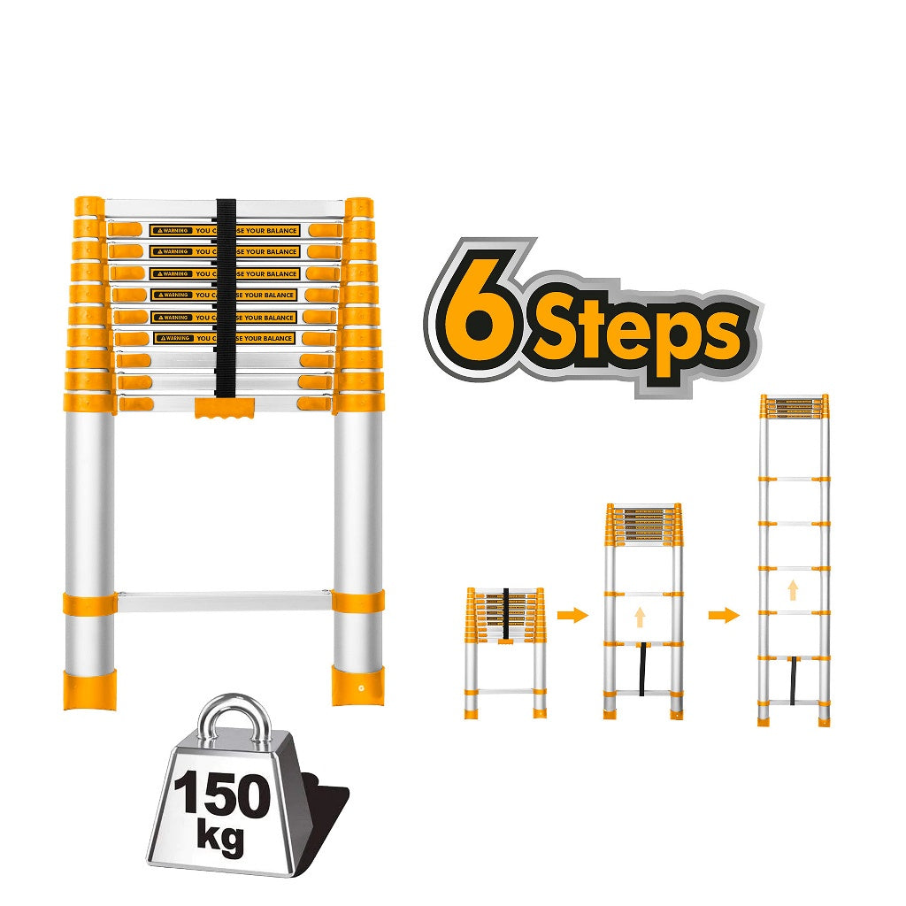 Ingco  6 Steps Telescopic Ladder HLAD08061