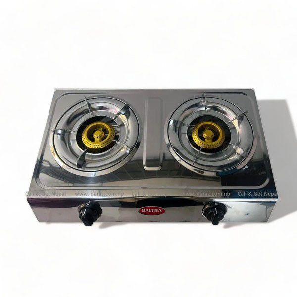 Baltra Gas Stove BGS 152 Shiny 2 Burner SS Body