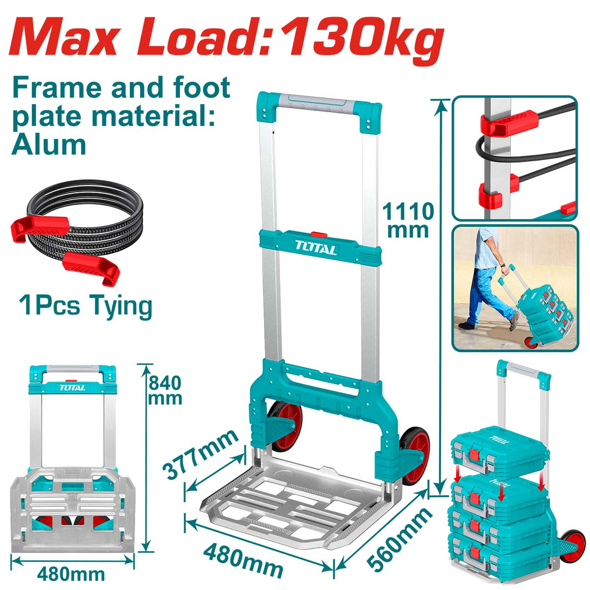 Total 130kgs Foldable Hand Truck THWB61201