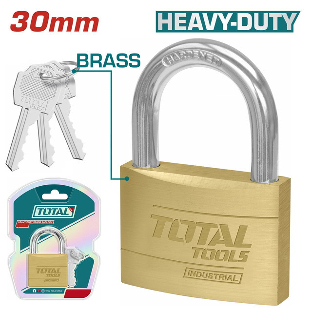 Total 30mm Heavy duty brass Padlock TLK32302