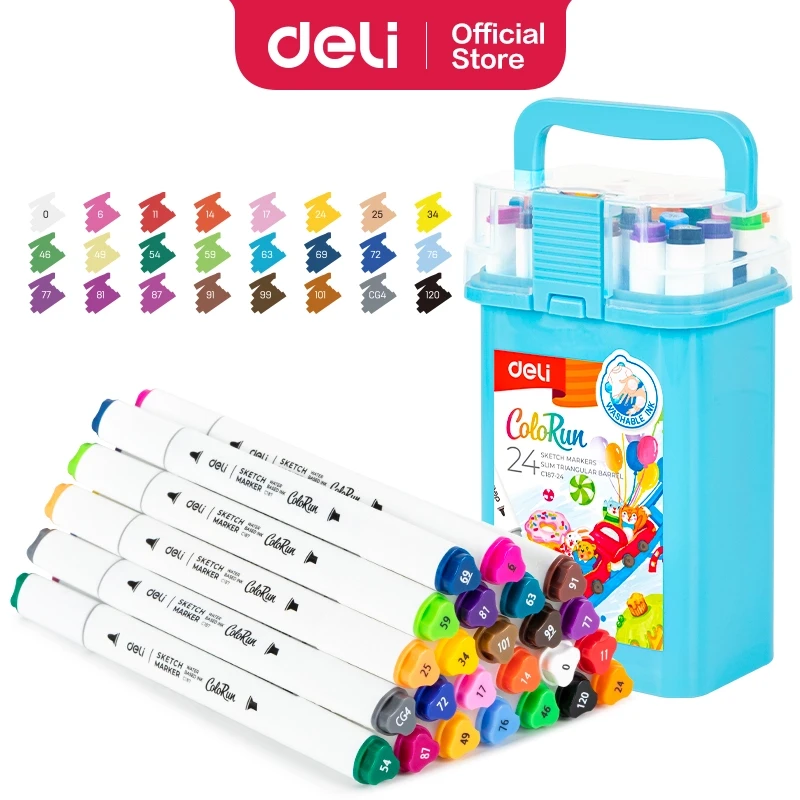 Deli Dual Tips Sketch Marker C187-24
