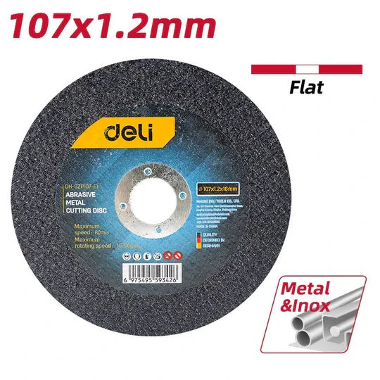 Deli 107x1.2x16.0mm Abrasive Metal Cutting Disc EDHSZP107-E1