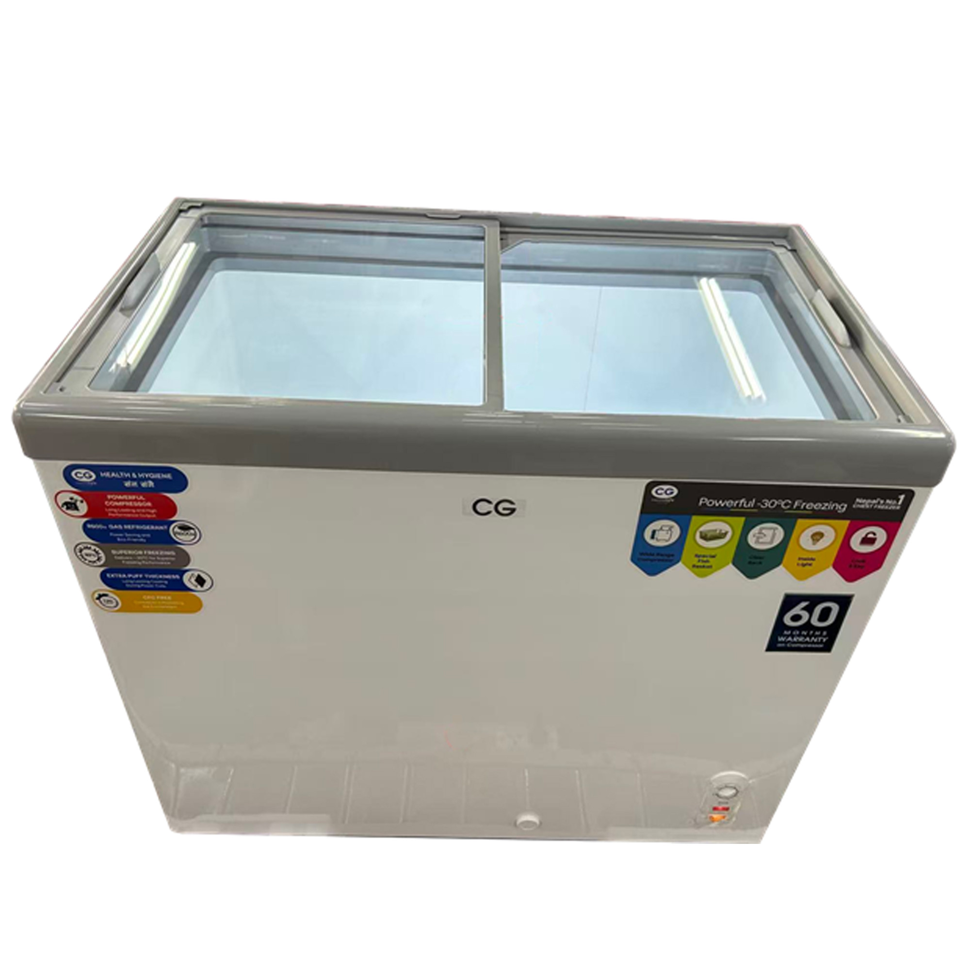 CG 200 Liter Flat Glass Chest Freezer CGDF220FG