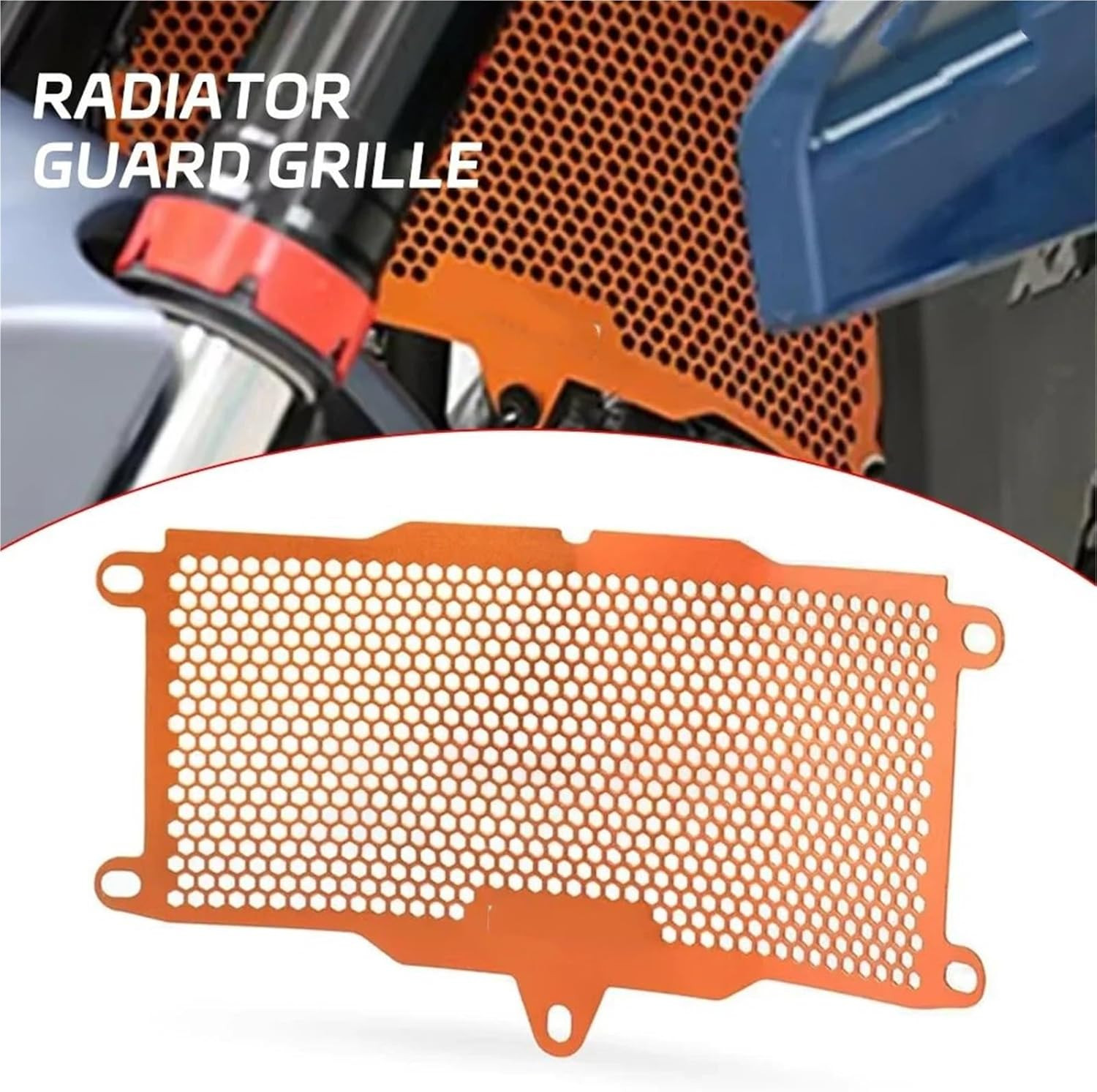 Orange Motorcycle Radiator Grille Guard