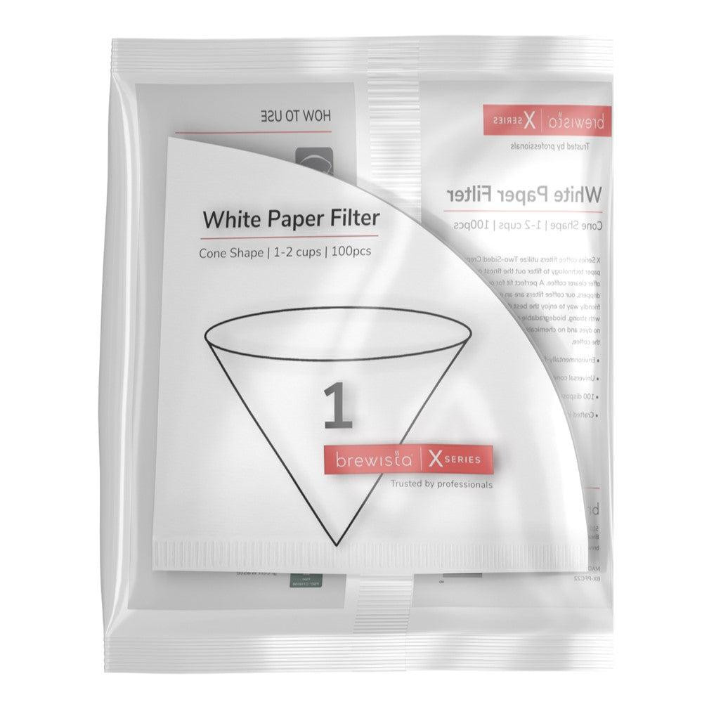 CAFEC Cone-Shaped FSC-Certified Two-Sided Crepe Paper Coffee Filters – Size 1 (100 Sheets)