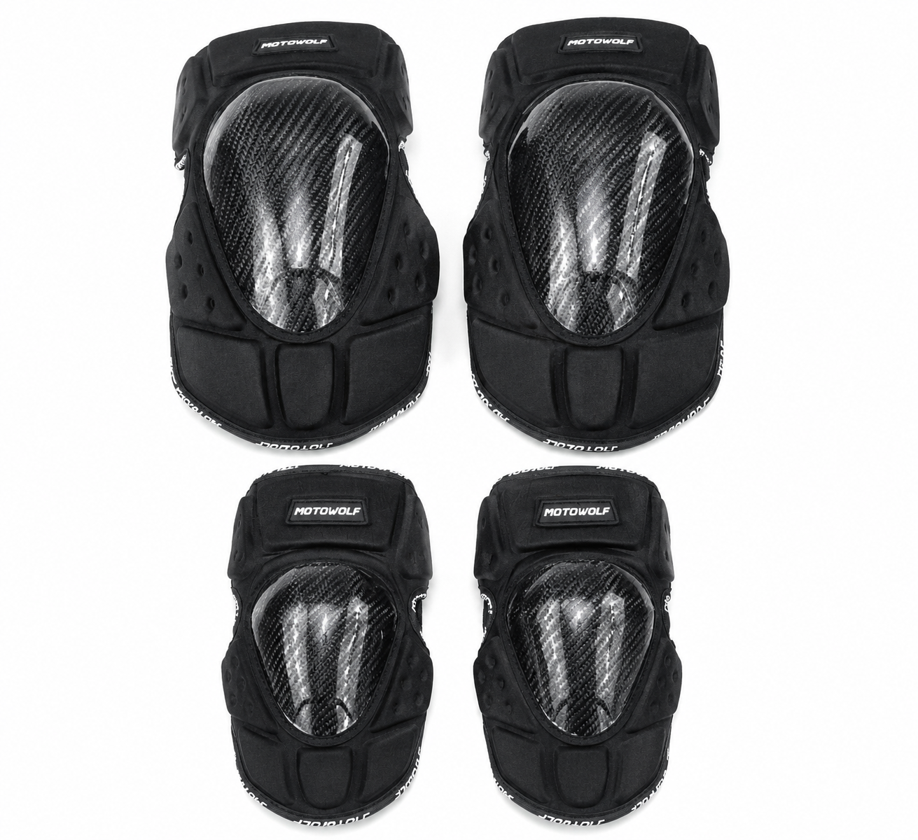 Motowolf MDL1019 Carbon Fiber Protective Knee and Elbow Guards