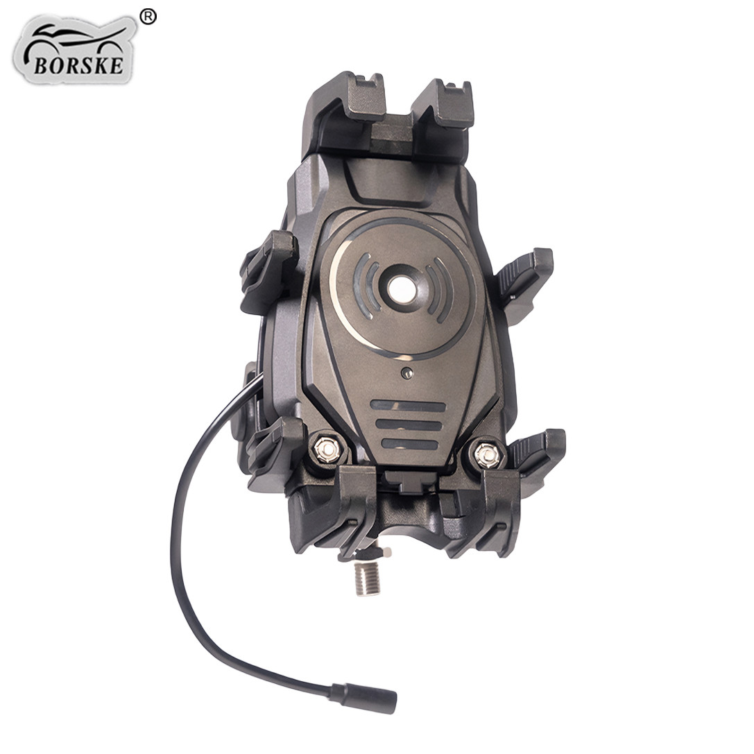 Heavy-Duty Universal Motorcycle Wireless Charging Phone Holder
