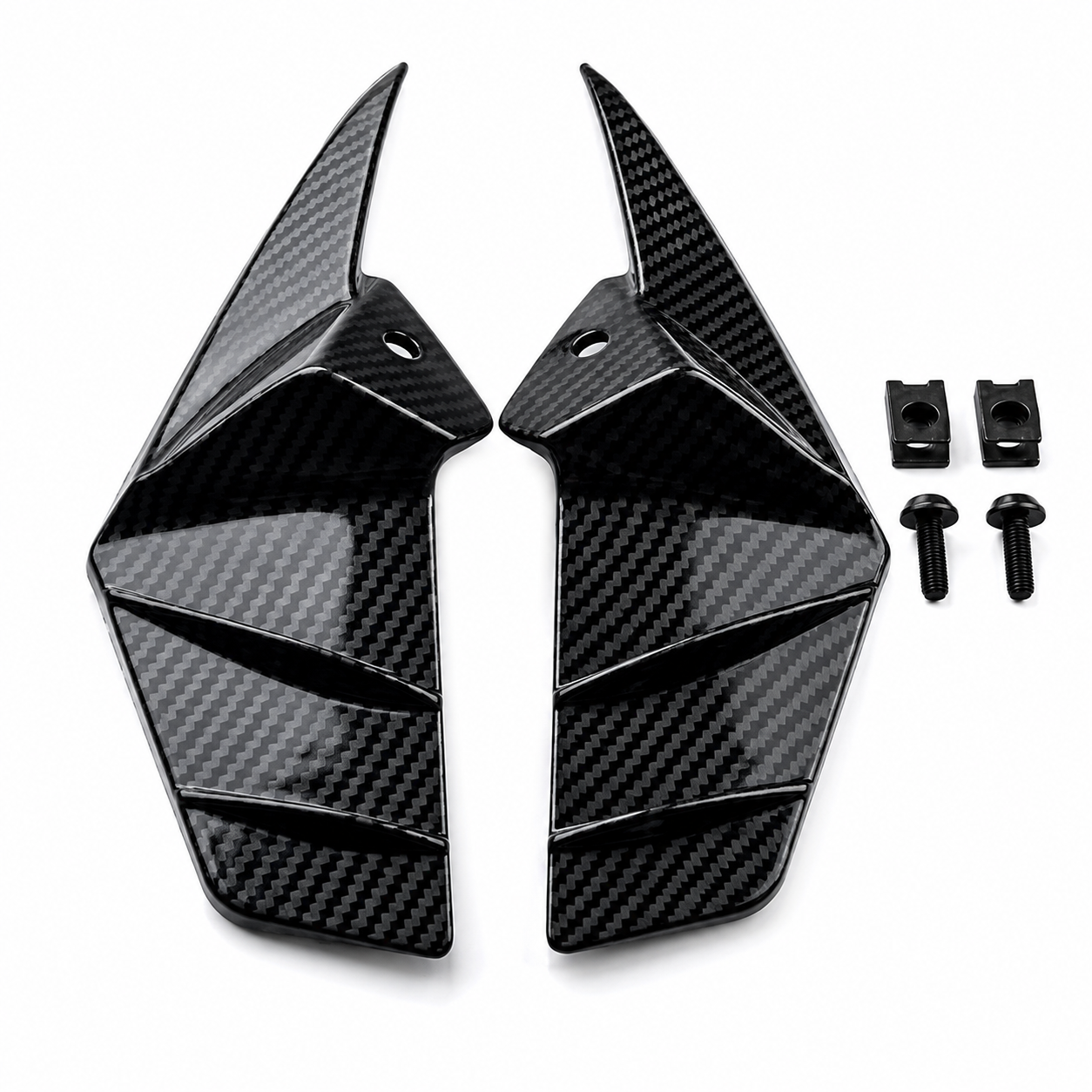Carbon Fiber Style Yamaha Aerox 155 Front Side Air Wing Cover (Pair)