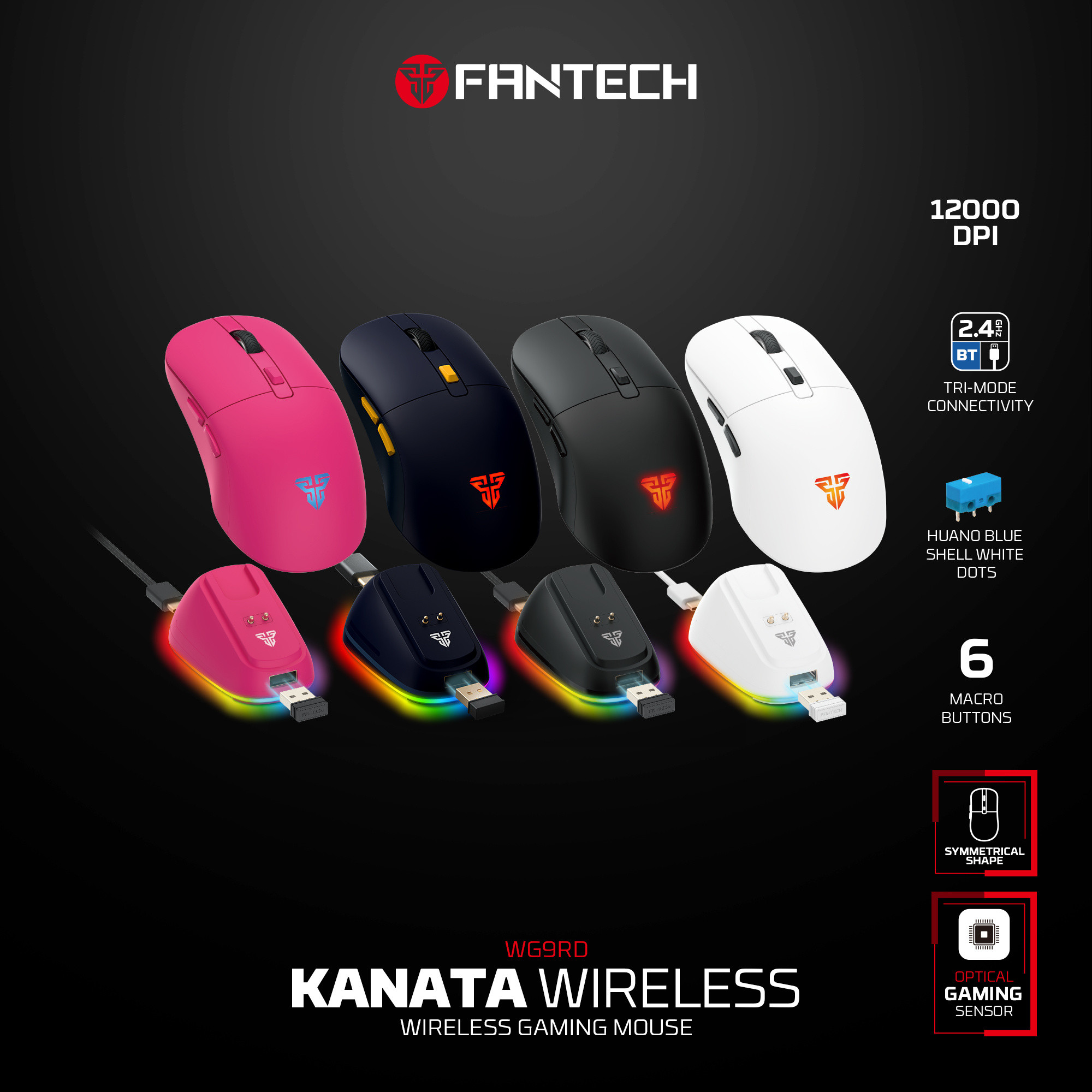 Fantech WG9RD Kanata Wireless Mouse