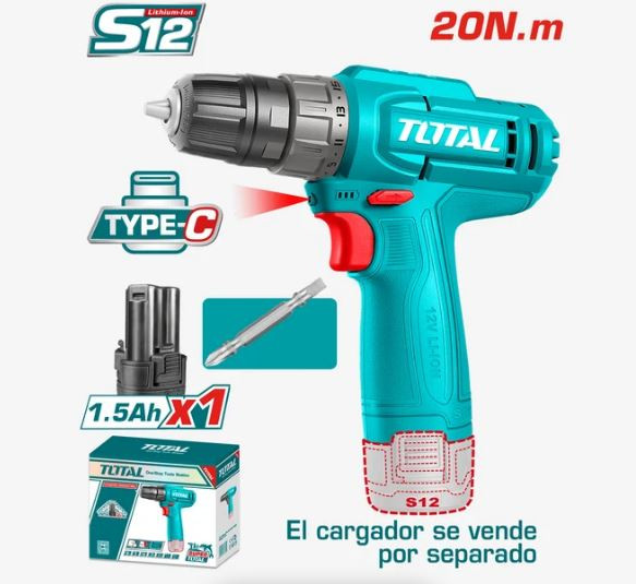 Total Cordless Drill 12V TDLI12456